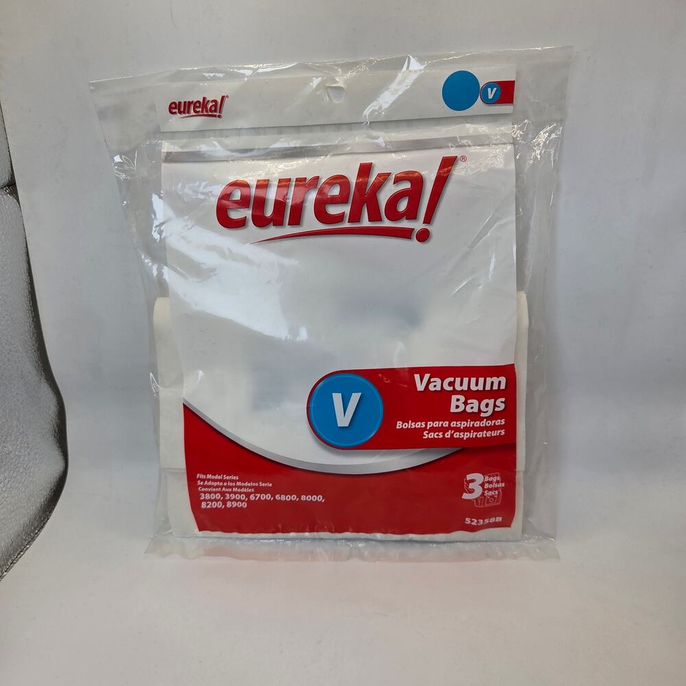 Eureka Vacuum Bags Type V (3 Pack) Fits 3800 3900 6700 6800 8000 8200 8900